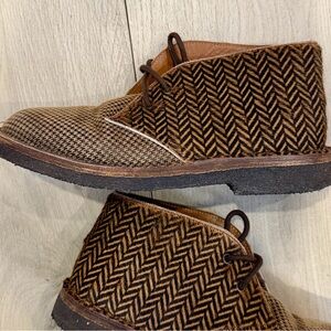 Pepé Brown Made in Italy Boy’s Size 33 Herringbone Chukka Boots